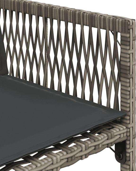 Produktbild vidaXL Gartenmöbel Essgruppe Gartengarnitur Sitzgruppe 17tlg. Grau Poly Rattan (106 cm)