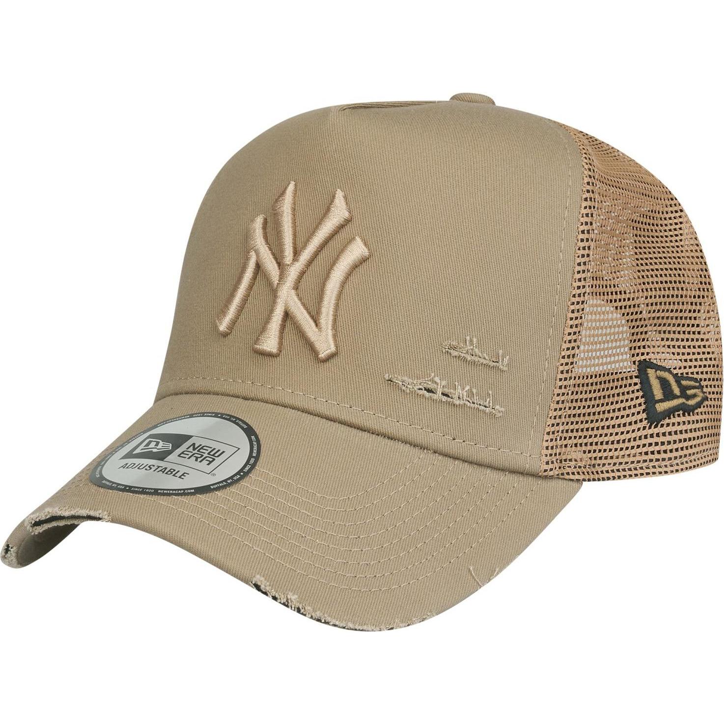New Era, Herren, Cap, Mesh Trucker Cap DISTRESSED New York Yankees khaki, Beige