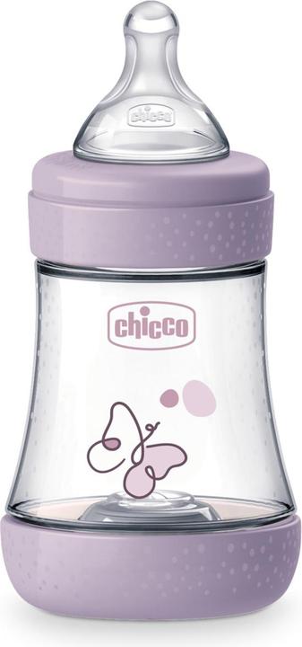 Chicco Babyfläschchen PERFECT5 PP 150ml Sauger Silikon langsamer Fluss DRAFT PINK 0m+ (150 ml)