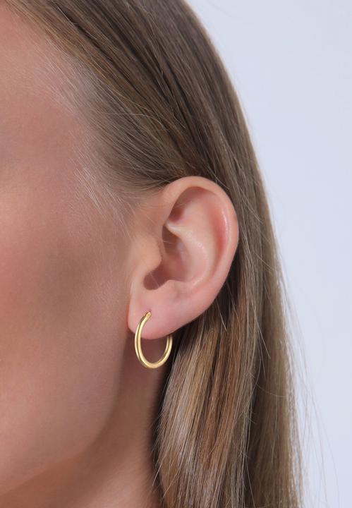 Immagine prodotto Elli PREMIUM orecchini a cerchio Basic 15mm 375 oro giallo (Oro giallo 375)