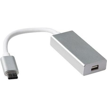 ACT USB Typ C zu Mini DP Konverter (USB Typ-C, 15 cm), Data + Video Adapter, Silber