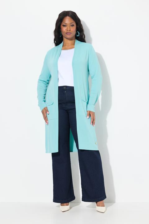Produktbild Ulla Popken Long-Strickjacke, Stehkragen, offene Form (46, 48)
