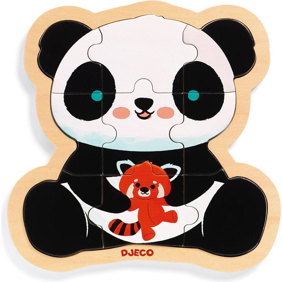 Djeco Lernpuzzle aus Holz - Panda (9 Teile) (9 Teile)