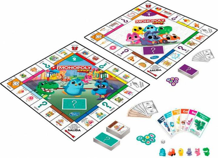 Produktbild Monopoly Junior, 2-seitiger Spielplan, 2 Spiele in einem, Spiel für jüngere Kinder, Kinders