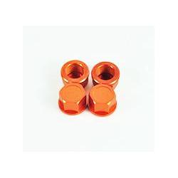 Amewi, Dadi + Rondelle, 050031 Dado ruota chiuso in alluminio arancione 4 pezzi