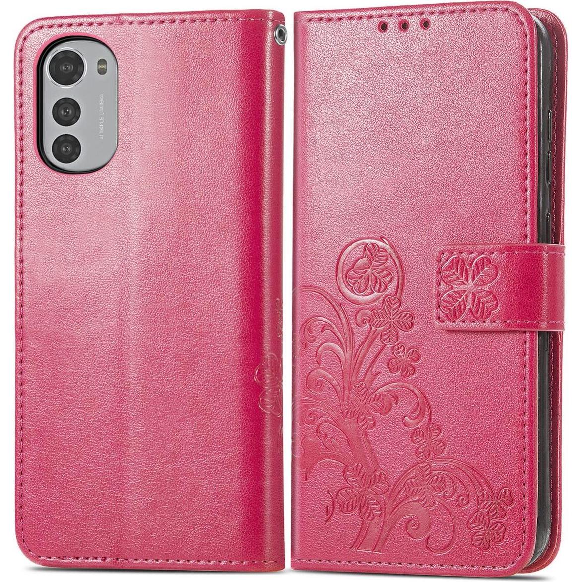 König Design Hülle Handy Schutz für Motorola Moto E32 Case Cover Tasche Etui Wallet Bumper (Motorola Moto E32), Smartpho...