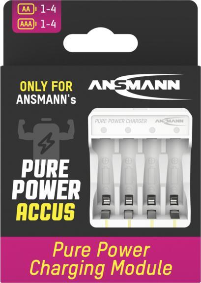 Produktbild Ansmann Pure Power Ladegerät für 1-4 Li-Ion Akkus (Micro AAA/ Mignon AA) inkl. USB-C Ladekabel (Ladegerät ohne Akku)