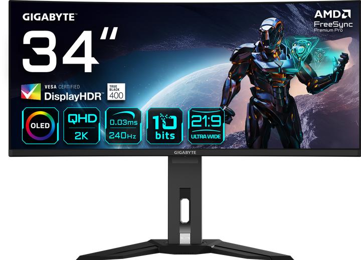 Produktbild Gigabyte MO34WQC2 EK (3440 x 1440 Pixel, 34")