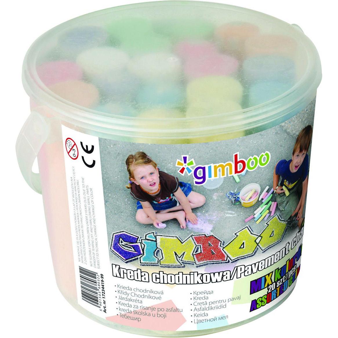 Gimboo, Malstifte, Strassenkreide xxl, im kunststoffeimer, 20 stk. (mix of colors)