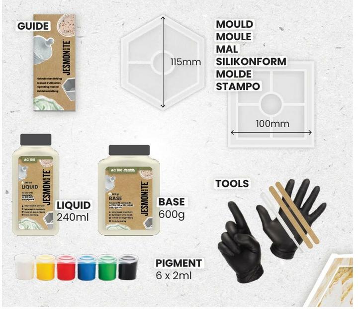 Image du produit Jesmonite Modelliermasse Bastelset Giessen Schale / Tablet