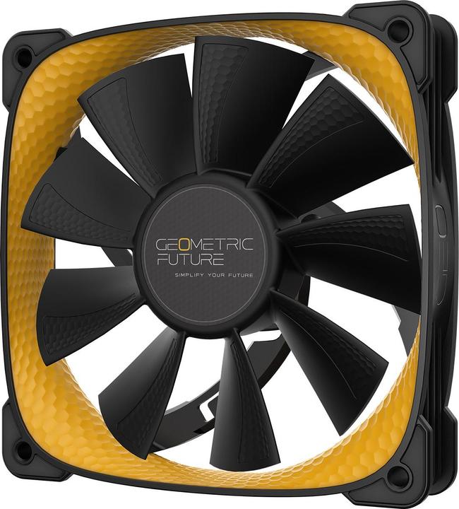 Actual product image Geometric Future Squama 2505Y RGB fan, 3-pack - 120 mm, black/yellow (120 mm, 3 x)