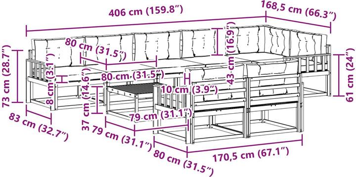 Produktbild vidaXL Outdoor-Sofagarnitur