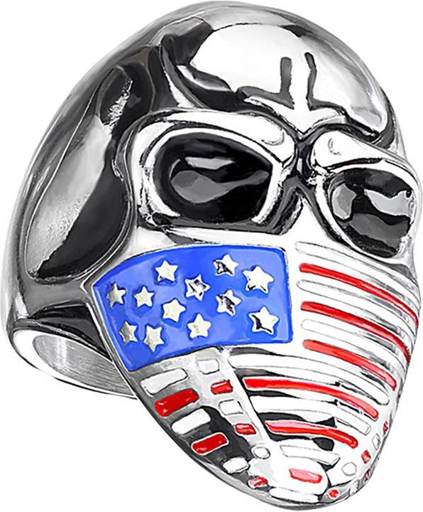 Immagine prodotto Star Piercing Anello teschio d'argento con maschera USA (senza ottone, Acciaio chirurgico 316L)