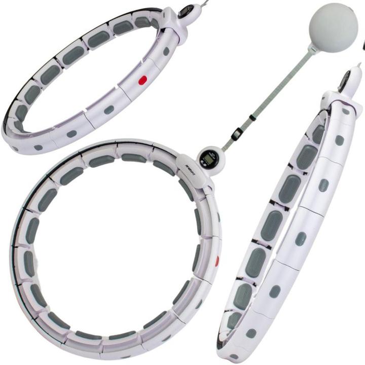 Image du produit Enero Fit Hula Hop Z Masażerem Obciążeniem I Licznikiem Biało Szary (110 cm)