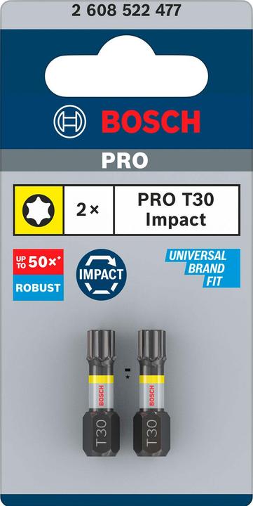 Produktbild Bosch Professional Zubehör PRO Torx Impact Bit, T30, 25 mm, 2-tlg. (T30)