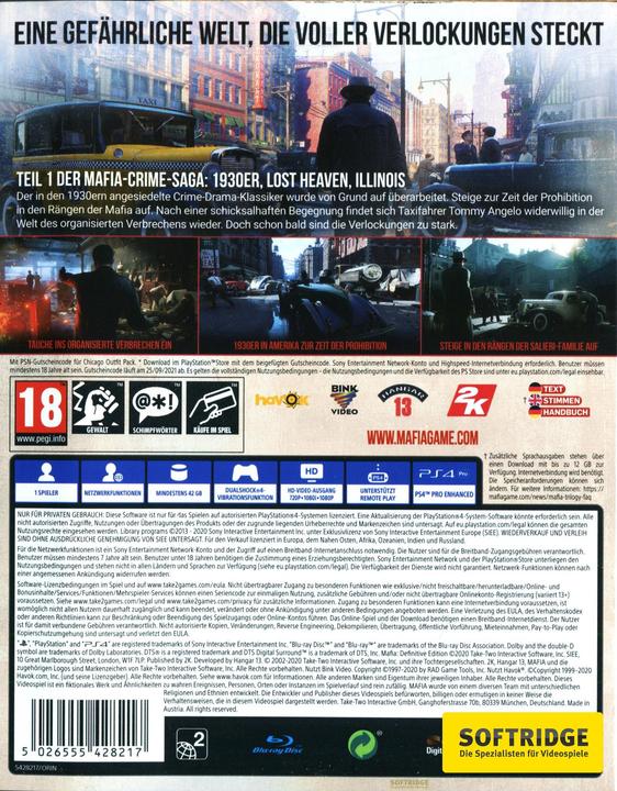 Immagine prodotto 2K Games Mafia 1: Definitive Edition (PS4, DE)