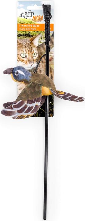 Produktbild All for Paws AFP Katzenspielzeug Natural Instincts - Katzenangel Fliegender Vogel (Katzenminzespielzeug)