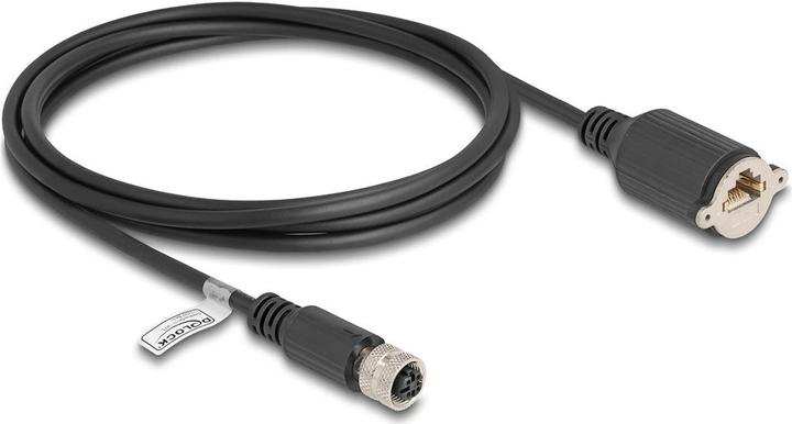 Actual product image Delock M12 cable D-coded 4 pin socket to RJ45 socket for E (F/UTP, CAT5e, 2 m)