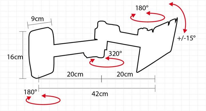Actual product image OMB Basic 3 76.2 cm (30') Black (Wall, 20 kg, 10" - 30")