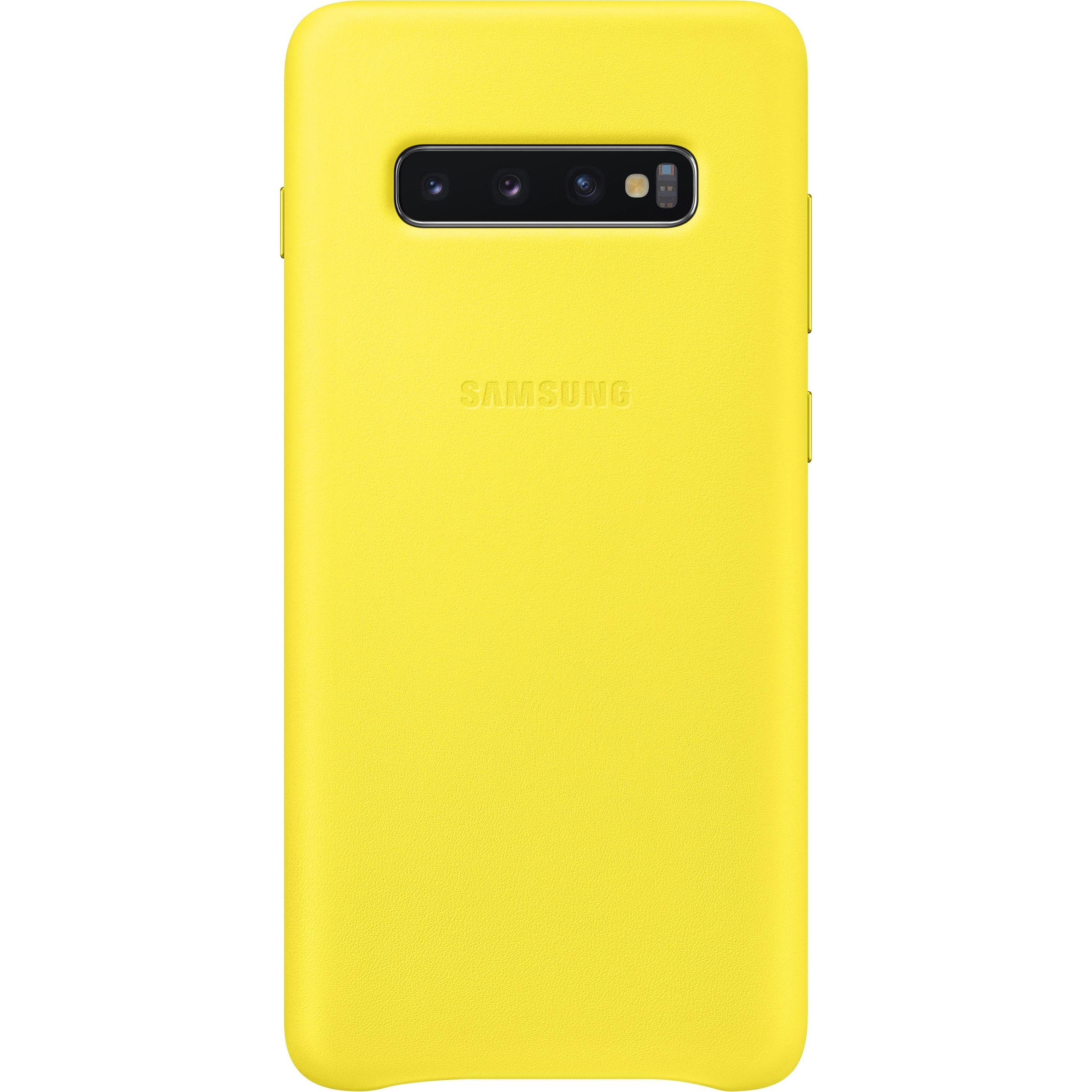 Samsung Leather Cover (Samsung Galaxy S10+), Smartphone Hülle, Gelb