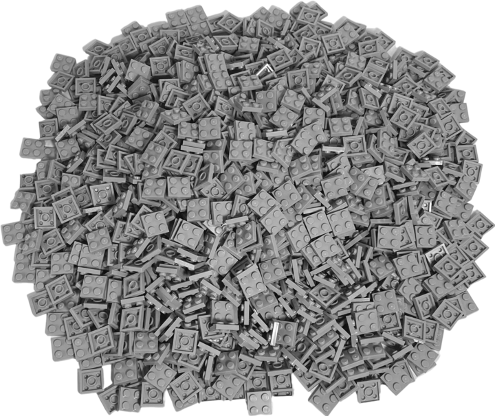 Image du produit LEGO 2x2 assiettes gris clair - 1000 pièces - Assiette gris bleuté clair 3022 (3022, LEGO Accessoires)