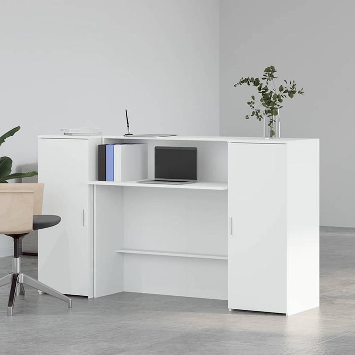 Actual product image VidaXL Reception counter White 180x50x103.5 cm Wood-based reception counter