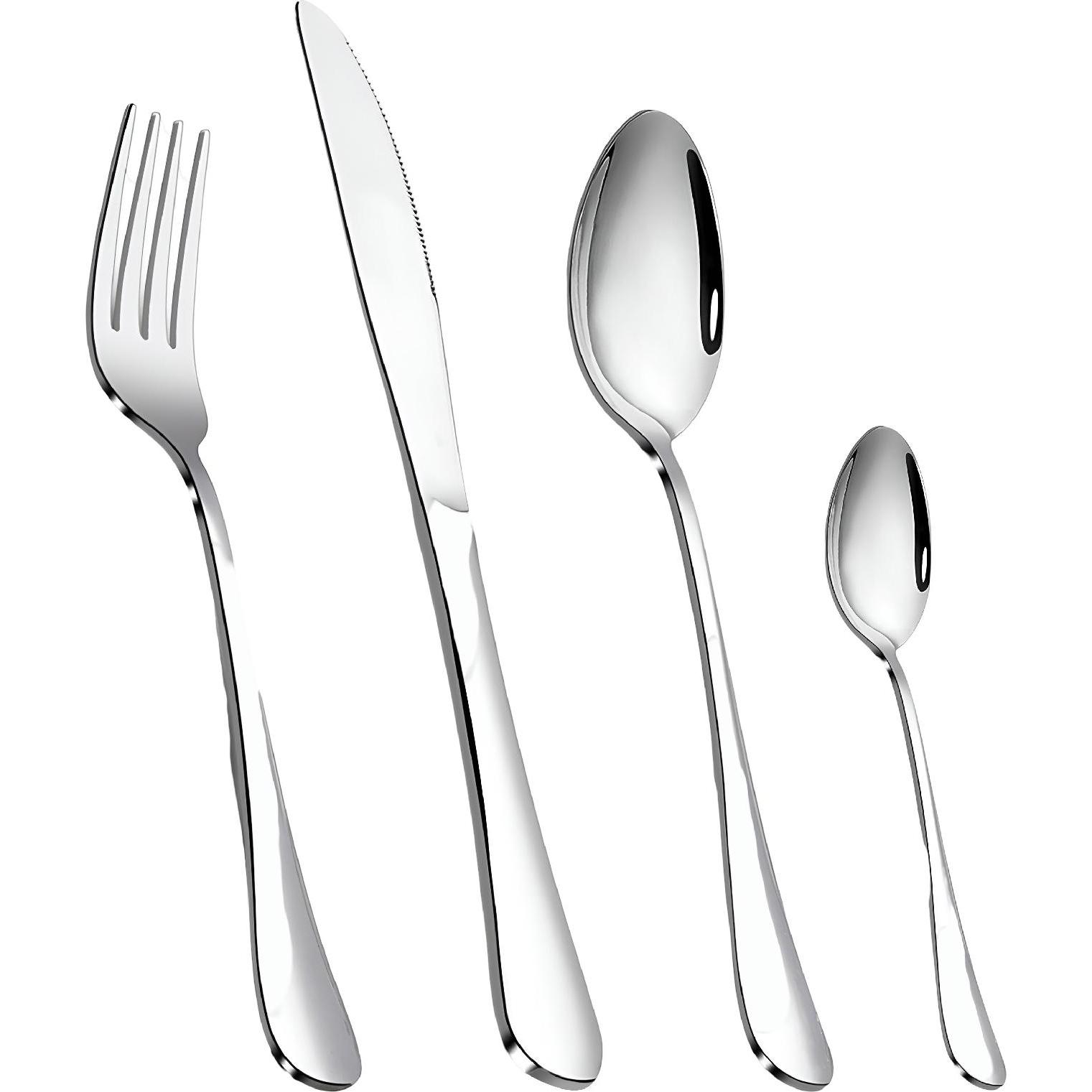 Cheffinger CF-22125-SL 24 teiliges Besteckset, Besteck, Silber
