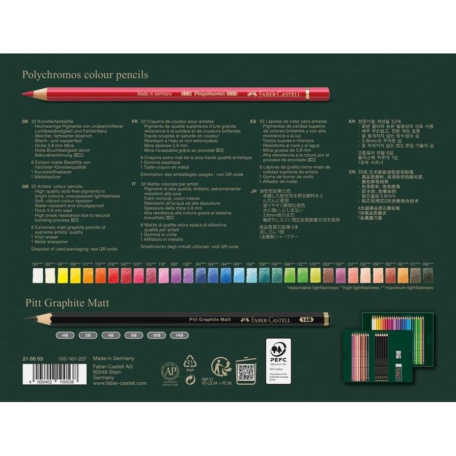 Thumbnail - Faber-Castell, Malstifte, Polychromos & Pitt Graphite Matt 40er (Mehrfarbig, 40 x)