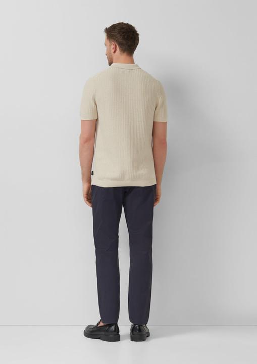 Produktbild s.Oliver Strukturiertes Strick-Polo mit Rippbündchen (L)