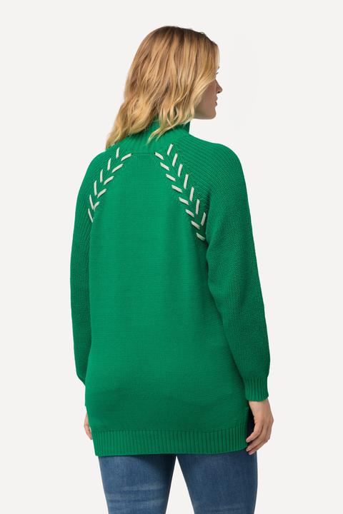 Image du produit Ulla Popken Pull à col montant et manches longues, coutures fantaisie (42, 44)