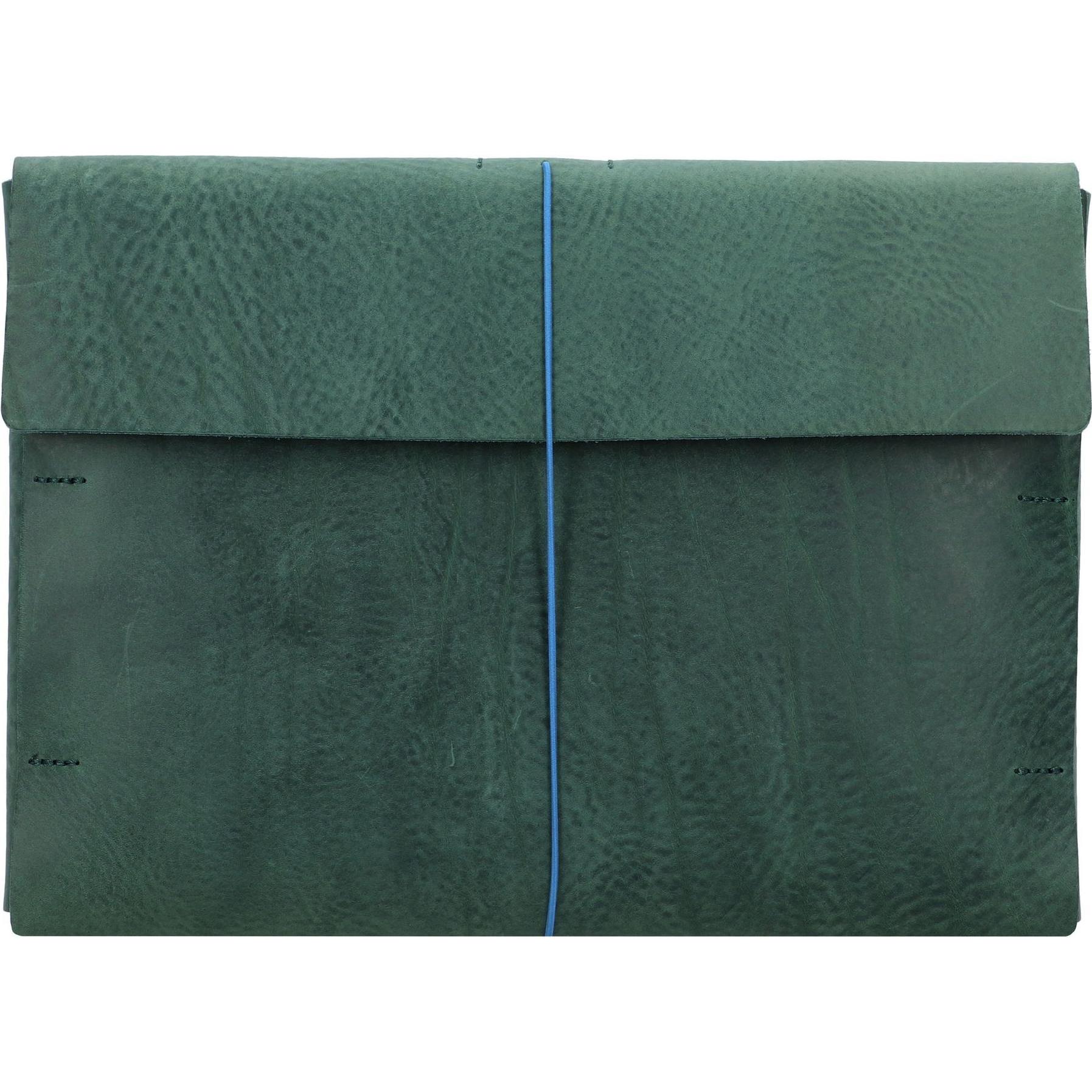 Harolds Keeper Laptophülle Leder 32 cm (14.17"), Notebooktasche, Grün
