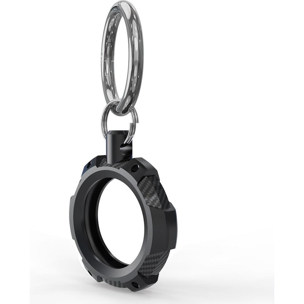 Techsuit - Rugged Armor Pro Secure Holder (RSH1) - Apple AirTag Case, with Metal Ring - Black, Accessori per tracker, Nero