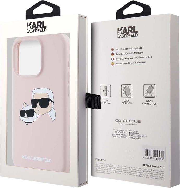 Actual product image Karl Lagerfeld KLHMP15XSKCHPPLP iPhone 15 Pro Max 6.7" różowy/pink hardcase Silicone Karl & Choupett (Apple iPhone 15 Pro Max)