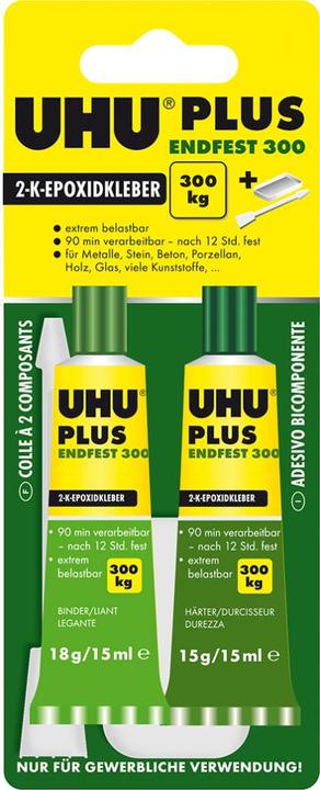 Productafbeelding UHU Plus Endfest 300, 45640, tube binder/harder 33 g, blisterverpakking (73 g)
