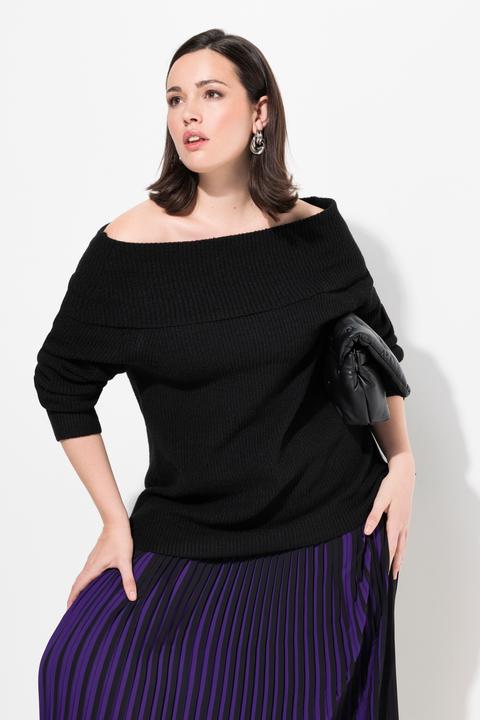 Produktbild Ulla Popken Pullover, Schulterausschnitt, Langarm, weicher Feinstrick (46, 48)