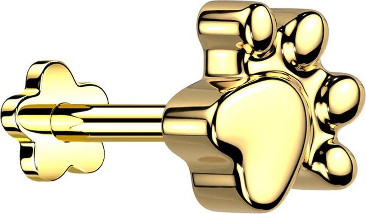 Produktbild Star Piercing Micro Threadless Labret Blume gold Pfote (ohne Messing, Titan)