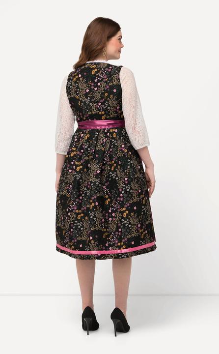 Produktbild Ulla Popken Dirndl, Blüten, Pailletten, Carree-Ausschnitt, ärmellos (46)