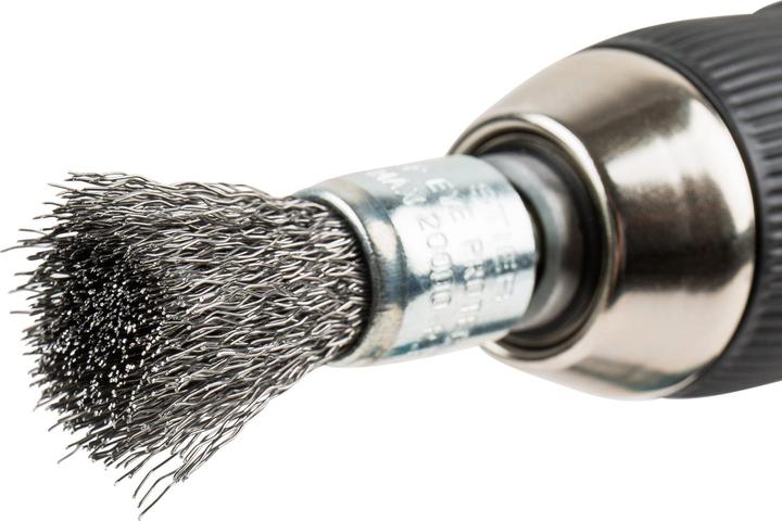 Produktbild Stier Pinselkopfbürste Ø 22 mm, Schaft-Ø 6 mm, 0,25 mm, gewellt, Edelstahl