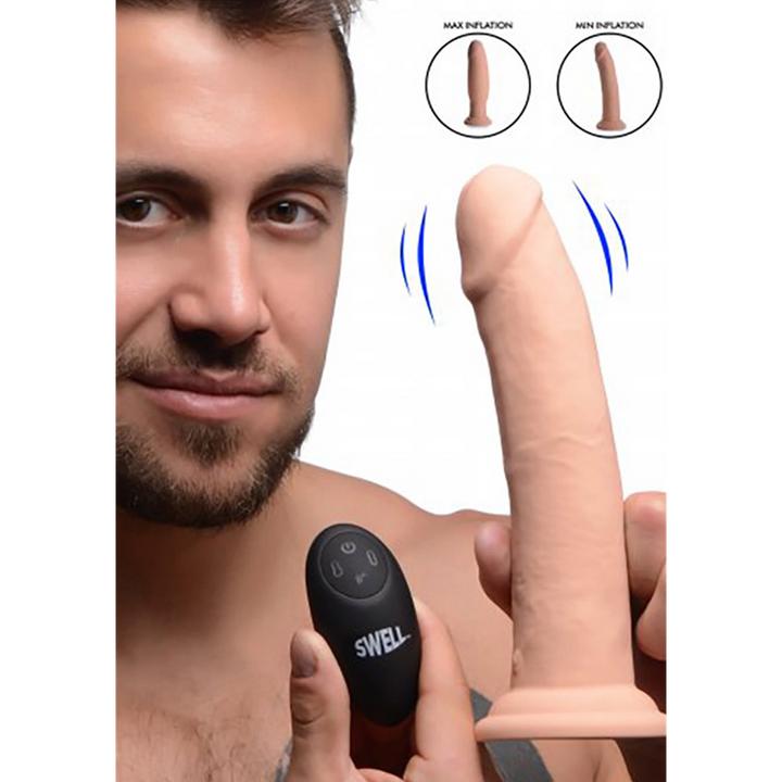 Actual product image Swell 7X Inflatable & Vibrating 8.5 Silicone Dildo