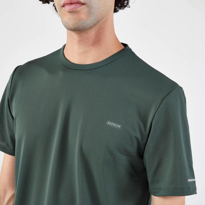 Image du produit Kiprun Maillot de course à manches courtes homme respirant - Run 500 Dry vert foncé (XL)