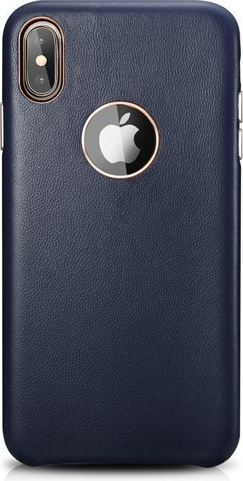 Produktbild iCarer iPhone XS Max - Luxury Echtleder Xoomz XIXS03-BU, dunkelblau (Apple iPhone XS Max)