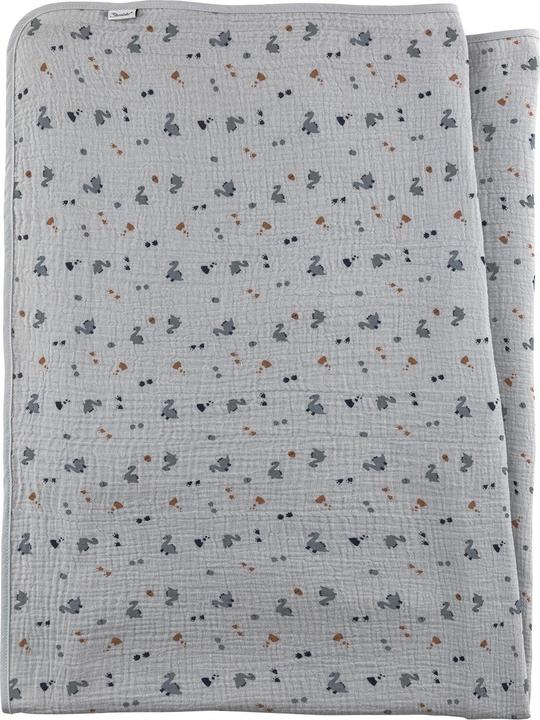 Produktbild Sterntaler Musselin-Decke Dino Rexi graublau (120 x 120 cm)