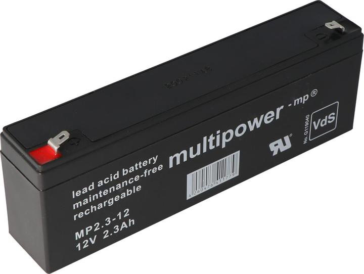 Immagine prodotto Multipower Akku MP2.2-12 Blei Akku, 4,8mm Faston Stecker MP2,2-12 (12 V, 2.20 Ah)