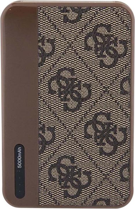 Produktbild Guess Powerbank 15W GUPB5LP4GEGW 5000mAh brązowy/brown 4G Leather Metal Logo (5000 mAh, 15 W)
