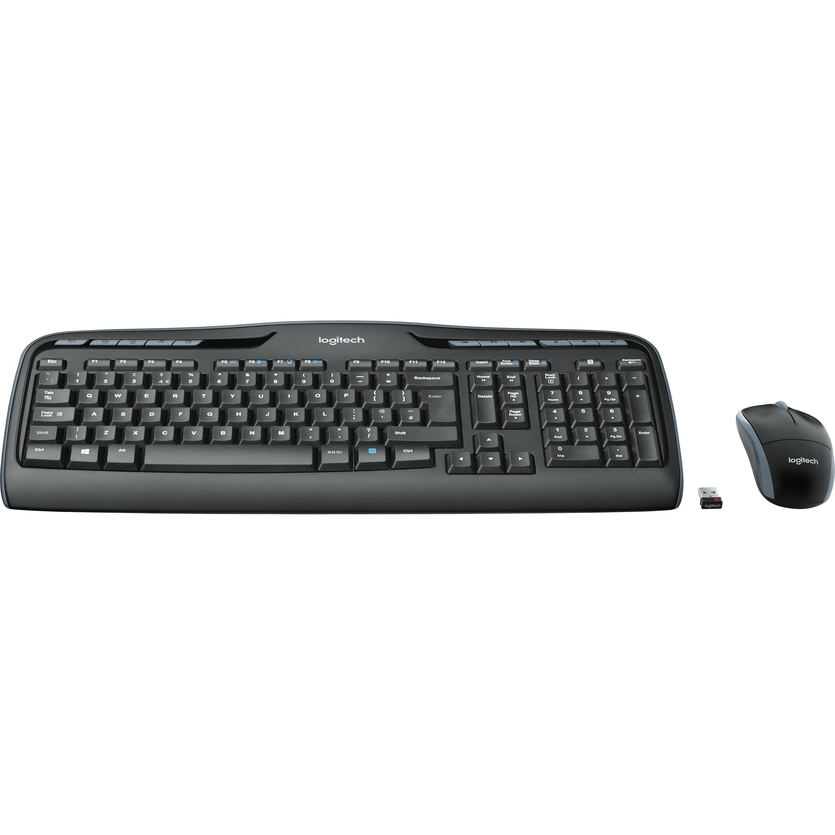 Logitech MK330 (DE, Kabellos), Tastatur, Schwarz