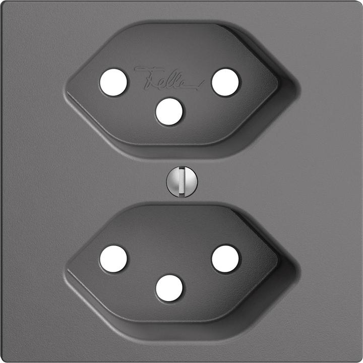 Produktbild Feller Abdeckset Steckdose 2xT13 dunkelgrau