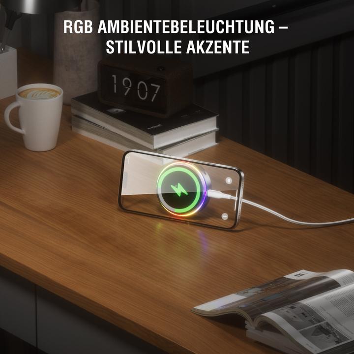 Produktbild 4smarts Qi2 25W / MagSafe Ladegerät-Set mit Kühlung RGB (25 W)