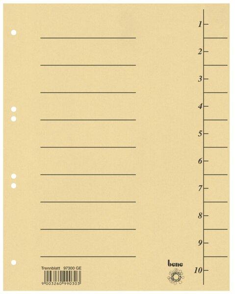Actual product image Bene 97300 Divider sheets A4 solid-coloured, 100 pcs, yellow