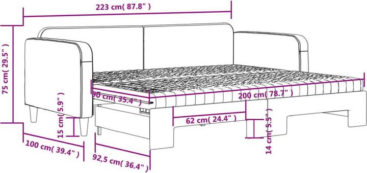 Produktbild vidaXL ausziehbares Tagesbett