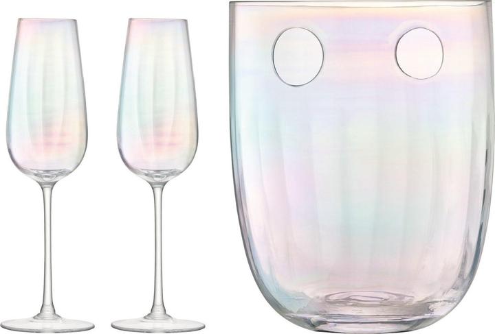 Actual product image LSA Pearl Champagne Set "Mother of Pearl" 250ml, H24.5cm (25 cl, 2 Glasses, Champagne glasses)